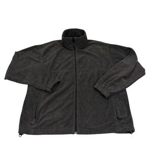 Columbia Mens Full Zip Fleece Jacket Plush Charcoal Gray Mock Neck Size Large